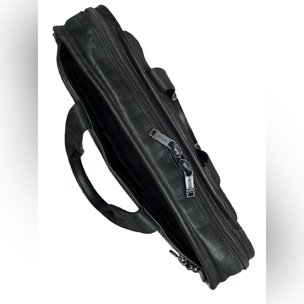 Tumi 96111DH ALPHA Slim Large Screen Black Leather Portfolio Briefcase Laptop - Picture 6 of 16